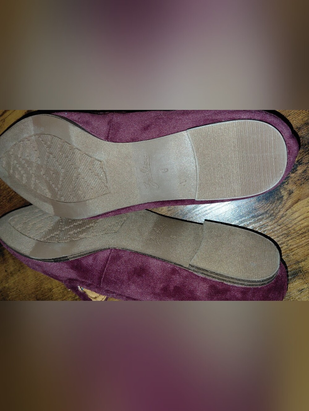 Zodiac Plum Suede Pointed-Toe Flats - Picture 4 of 6